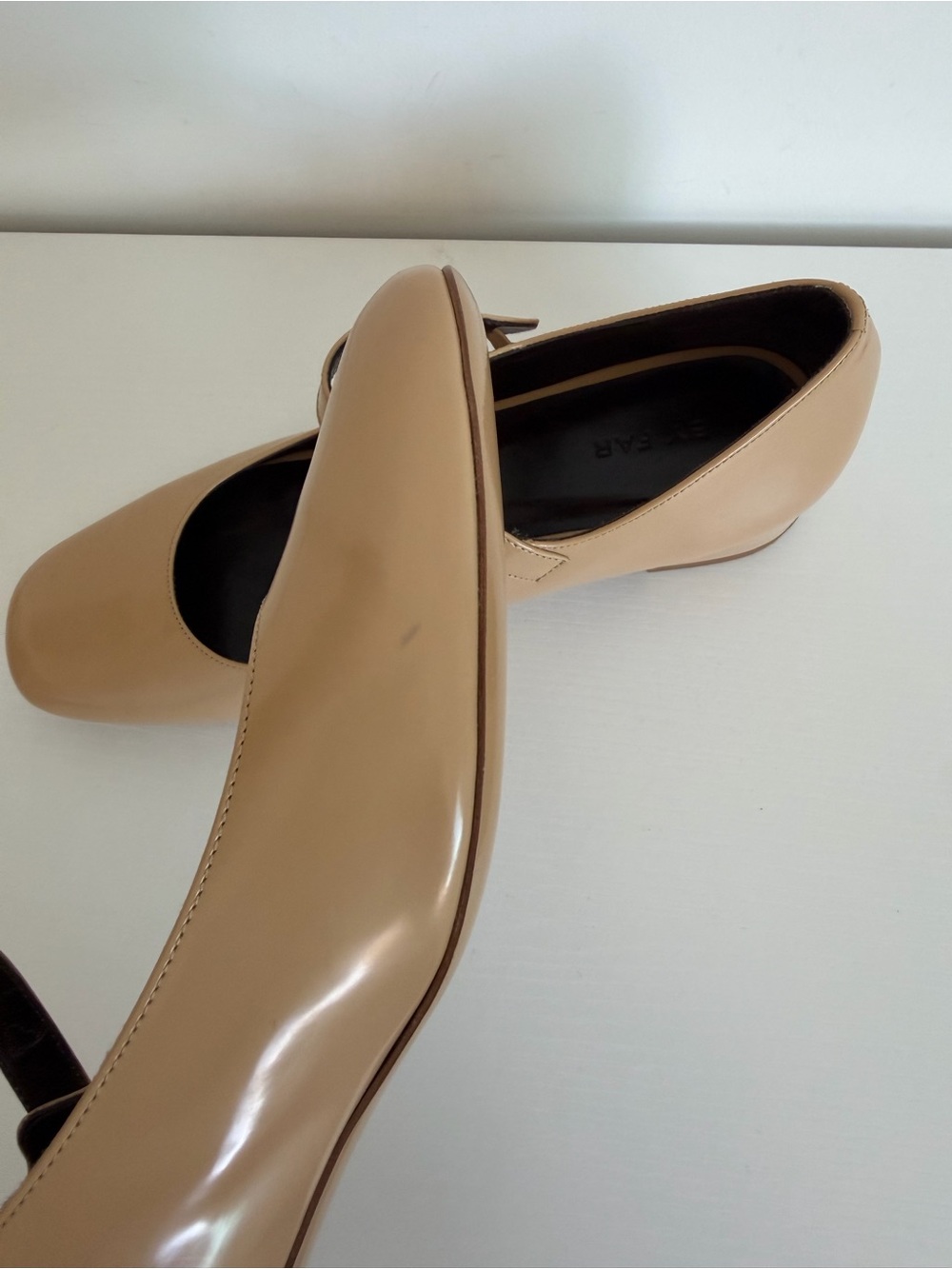 By Far 37 Ginny Mary Jane Pumps in Beige Nude Tan - Picture 6 of 9